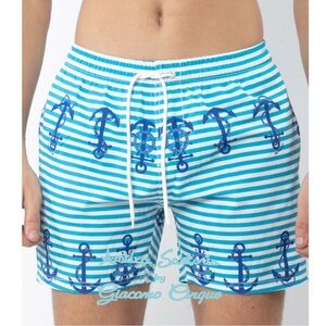 Antica Sartoria Giacomo Cinque Blue Anchor Kids swim shorts NWT size 8